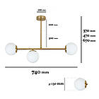 Підвісна люстра на три лампи 7529825-3 BRZ+WH, фото 2