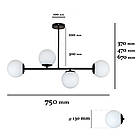 Сучасна люстра 7529825-4 BK+WH, фото 2