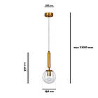 Підвісний декоративний світильник 9992015F-1 BRZ+CL, фото 2