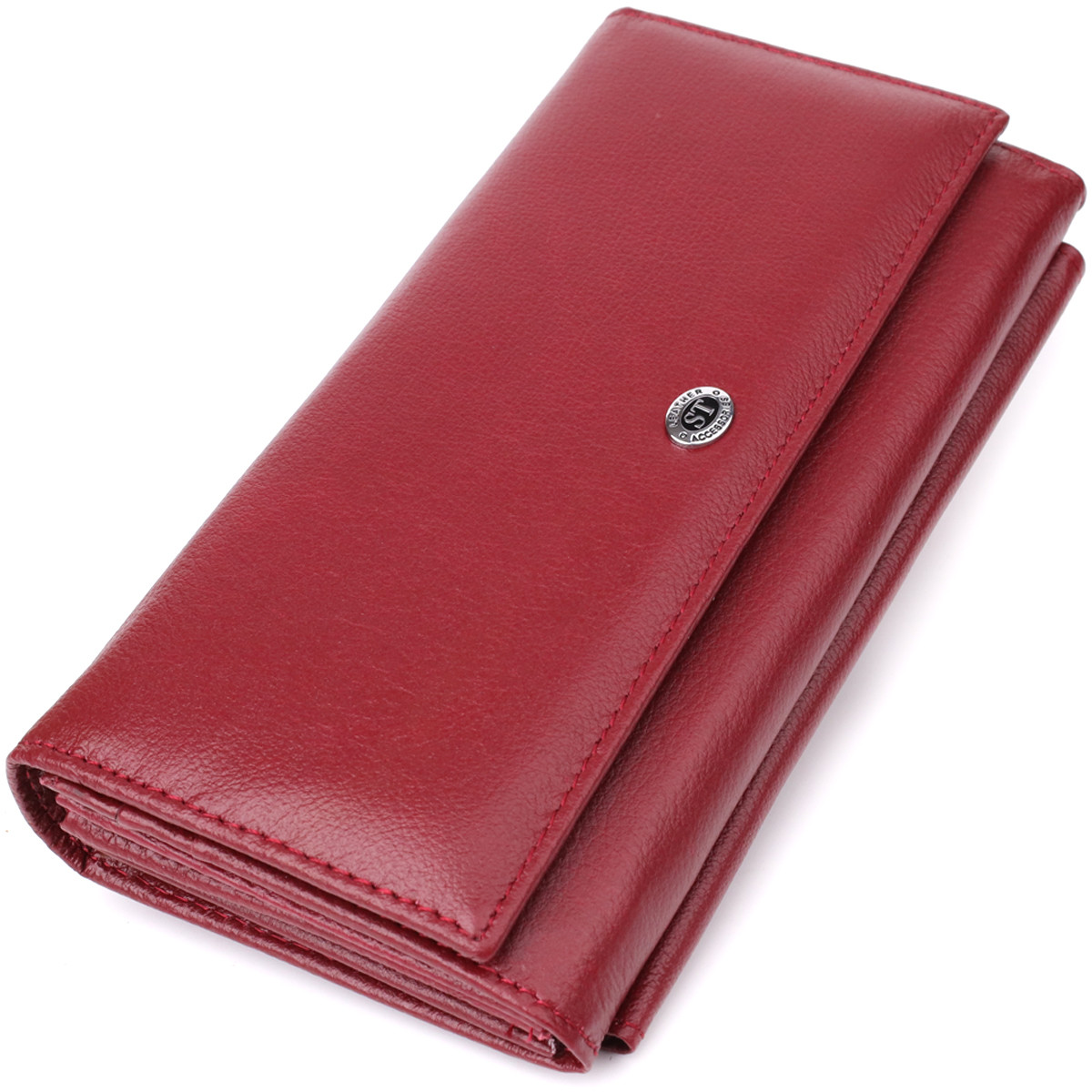 Жіночий гаманець з кишенею для телефону з натуральної шкіри ST Leather 23069 Бордовий, фото 1