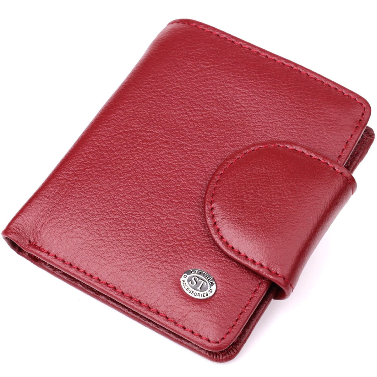 Жіночий гаманець вертикального формату з натуральної шкіри ST Leather 23071 Бордовий, фото 1
