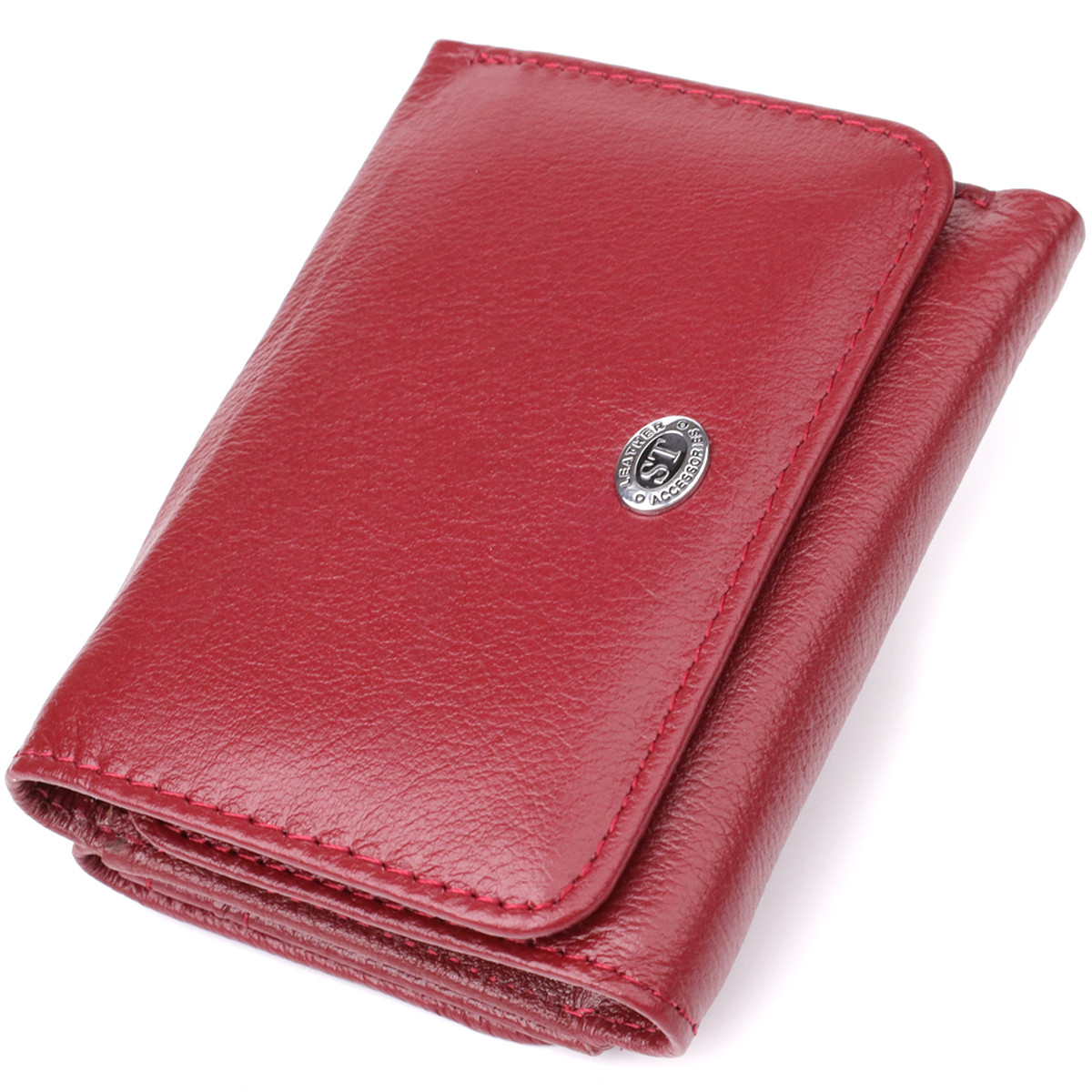 Компактний жіночий гаманець із натуральної шкіри ST Leather 23073 Бордовий, фото 1