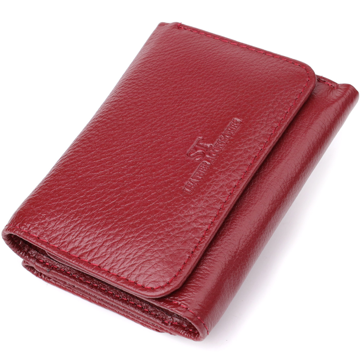 Компактний гаманець зручного формату із натуральної шкіри ST Leather 23077 Бордовий, фото 1