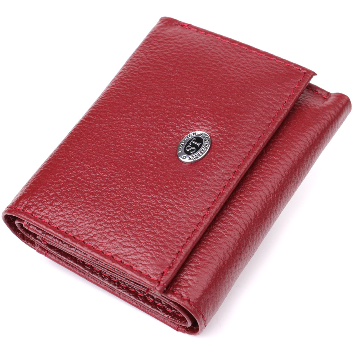 Мініатюрний жіночий гаманець із натуральної шкіри ST Leather 23082 Бордовий, фото 1