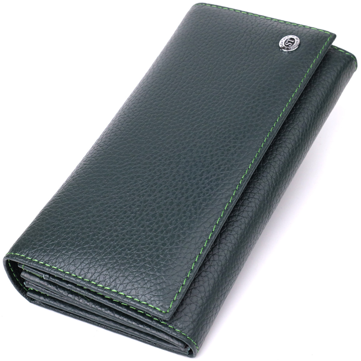 Модний гаманець для жінок із натуральної шкіри ST Leather 23099 Зелений, фото 1