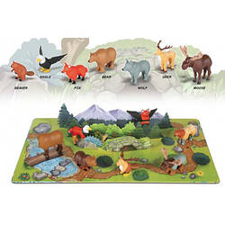 Магнітний набір Лісові тварини (7 мініфігурок + ігровий килимок) Серія З'єднуй і Міксуй