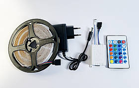 Світлодіодна стрічка RGB з пультом і блоком живлення 12 V 38/25 iC227