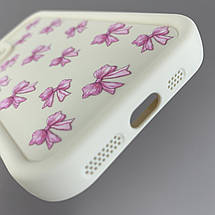 Чохол для Apple iPhone 11 Pro молочний з високими бортами з рожевими бантиками на айфон 11 про q07r, фото 4