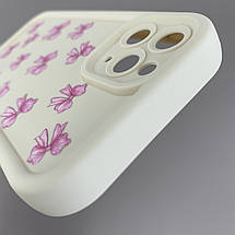 Чохол для Apple iPhone 11 Pro молочний з високими бортами з рожевими бантиками на айфон 11 про q07r, фото 5