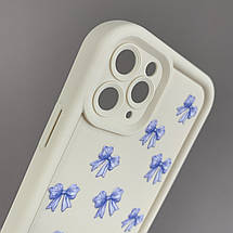 Чохол для Apple iPhone 11 Pro молочний з високими бортами з бузковими бантиками на айфон 11 про q07u, фото 3