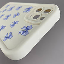 Чохол для iPhone 11 Pro Max молочний з високими бортами з бузковими бантиками на айфон 11 про макс q07u, фото 5