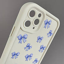 Чохол для iPhone 11 Pro Max молочний з високими бортами з бузковими бантиками на айфон 11 про макс q07u, фото 3