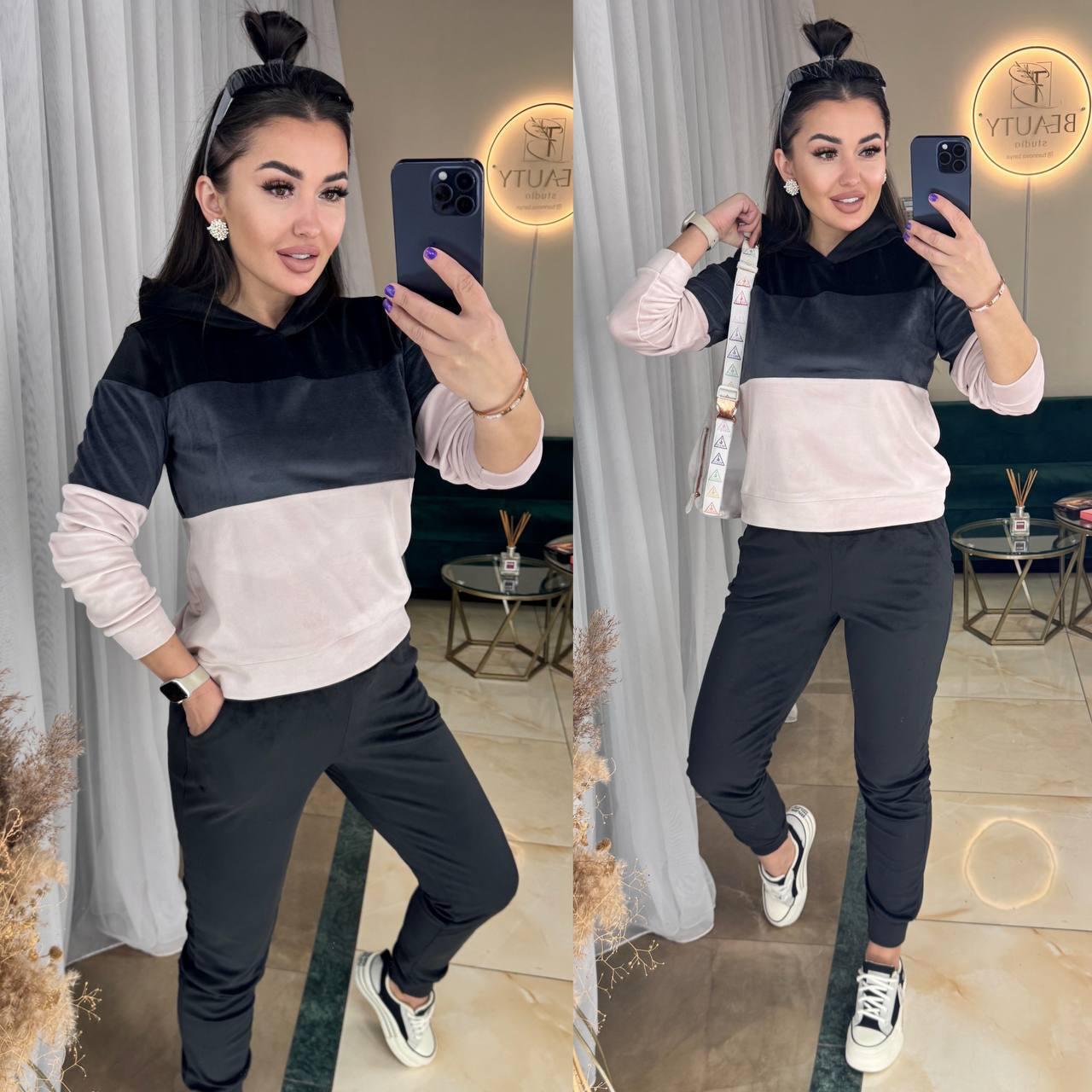 Костюм жіночий двосторонній велюр спорт, фото 1