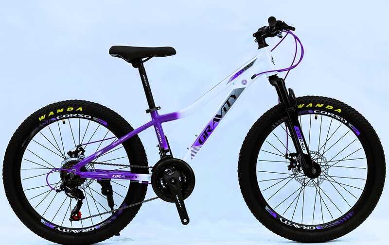 Велосипед Спортивний Corso «GRAVITY» 24" дюйми рама алюмінієва 12’’, обладнання Shimano 21 швидкість, зібран
