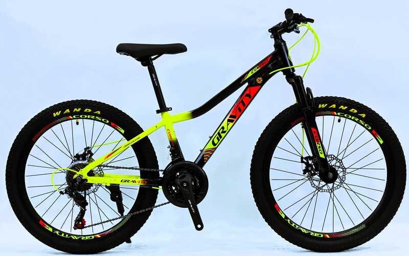 Велосипед Спортивний Corso «GRAVITY» 24" дюйми рама алюмінієва 12’’, обладнання Shimano 21 швидкість, зібран