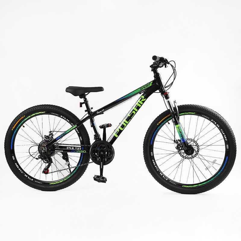 Велосипед Спортивний Corso «PULSAR» 26" дюймів рама алюмінієва 13’’, обладнання Shimano 21 швидкість, зібран, фото 1