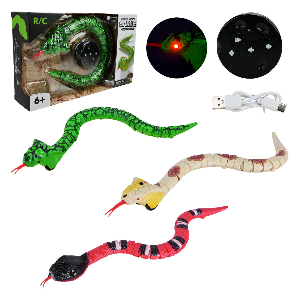 Тварина інтеракт. змія на р/к, 3 види мікс, кор.15,2*6,2*25,5см /72/, фото 1