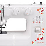 Janome Швейна машина SAKURA95, електромех., 60Вт, 15 шв.оп., петля напівавтомат, білий, фото 3