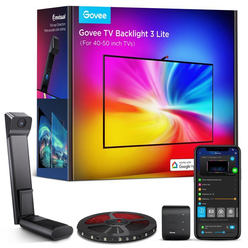 Govee Набір адаптивного підсвічування H6097 Backlight 3 Lite 40-50', RGBICW, WI-FI/Bluetooth, чорний