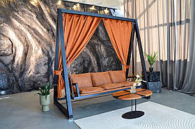 Гойдалка Преміум підлогова металева Монте-Рожева чотиримісна