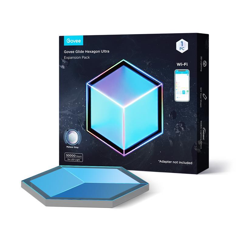 Govee Настінний світильник H106A Glide Hexagon Light Panels Ultra expansion pack, 1шт, RGBIC, WI-FI/Bluetooth,