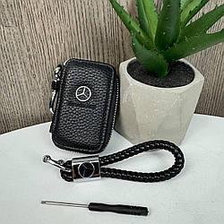 Автомобільний набір шкіряна ключниця + брелок ремінець шкіряний для ключа