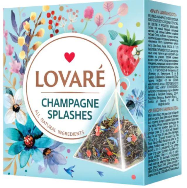 Чай чорний і зелений Lovare Champagne Splashes у пірамідках, 15 шт.