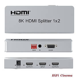 HDMI сплітер AirBase HD-SP1221 V2.1 розгалужувач 1 вхід на 2 виходи