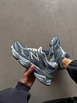 Кросівки унісекс New Balance 9060 Arctic Grey Нью Беланс 9060 арктик шкіряні сірі з синім демісезон, фото 3