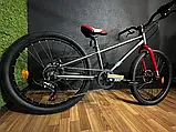 Велосипед гірський двоколісний на алюмінієвій рамі 11" Crosser Super Light 24 дюйми сірий, фото 6