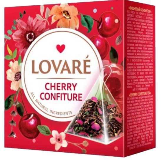 Чай Lovare Вишневий конфітюр Cherry Confiture в пірамідках 15 шт. по 2 г