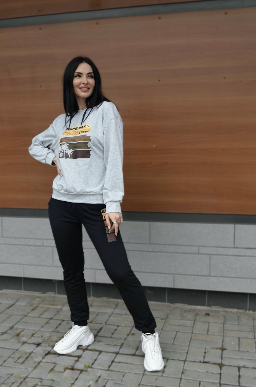 Двокольоровий костюм з принтом "Nopeday"| Норма