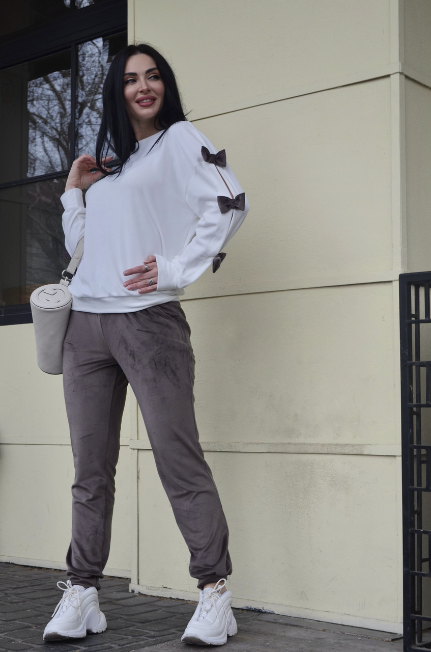 Модний велюровий костюм двійка "Dolce" | Норма і батал