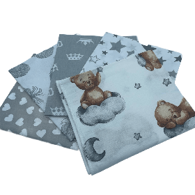 Дитячі пелюшки 5 шт. з натуральної бавовняної тканини Польща для новонароджених 90*80 см BST сірий