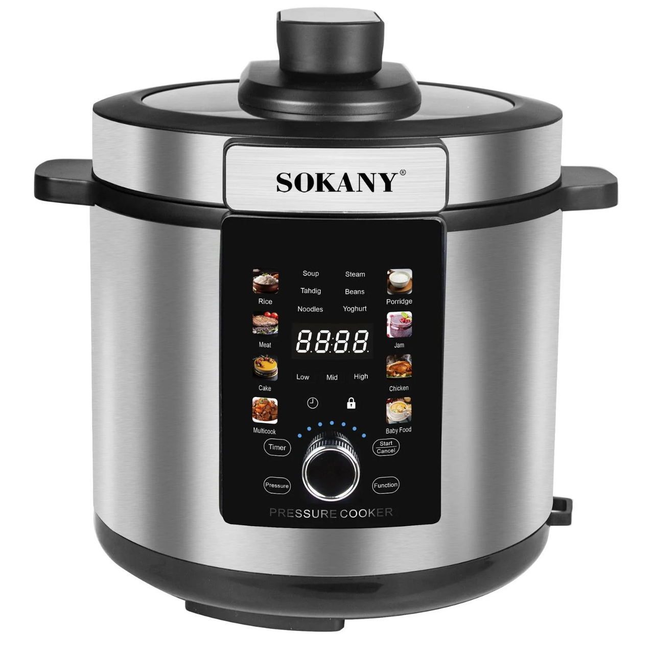 Мультиварка-скороварка Sokany з антипригарною чашею, 7 л, 1500 Вт, сенсорне керування