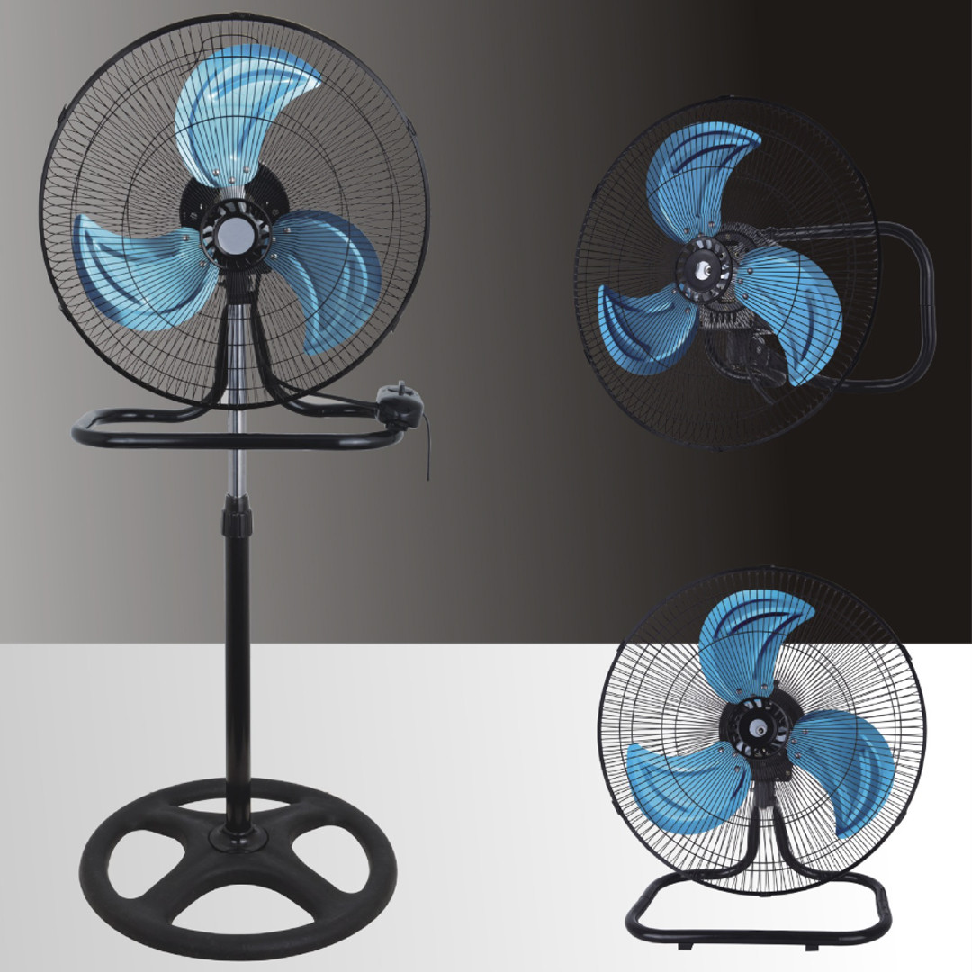 Підлоговий вентилятор 3 в 1 з регулюванням висоти та нахилу Domotec MS-1622 60 Вт, фото 1