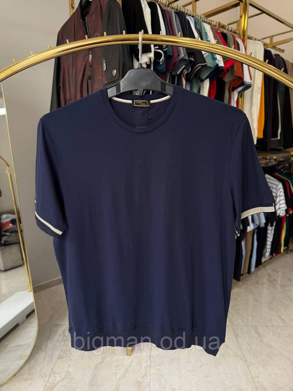 Чоловіча футболкаманжет La Vita 5114 (батал) 3-7XL темно-синя