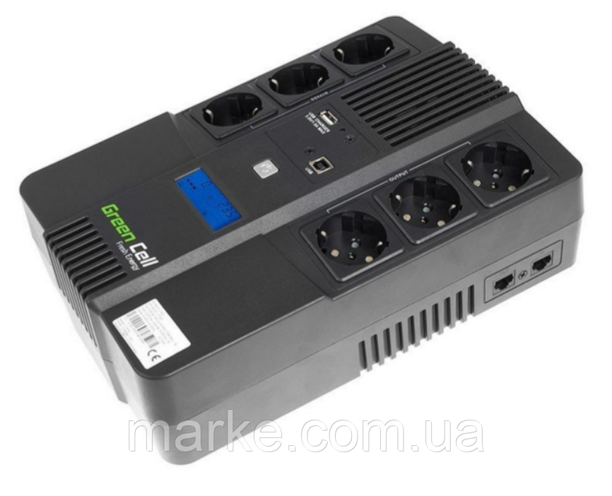 ДБЖ/Безперебійник Green Cell AiO 600VA/360W (UPS06) (mrk)