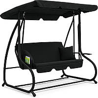 Велика гойдалка з подушками LEOBRO Luxury Black (mrk)
