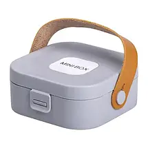Міні-шкатулка для прикрас із дзеркалом Mini Box 9х9х3,8 см Кейс-органайзер із пластику сірий, фото 4