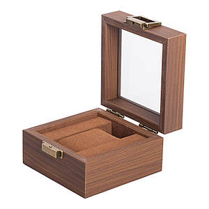 Дерев'яна скринька для наручних годинників з накидним замком 12х12х7,4 см