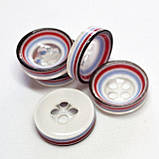 Гудзик круглий глянцевий з різнокольоровим обідком прошивний12мм, фото 3