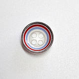 Гудзик круглий глянцевий з різнокольоровим обідком прошивний12мм, фото 2
