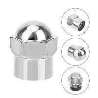 Захисні ковпачки на ніпелях, неіржавкі ковпачки з ущільнювачем. Хром.  8 штук