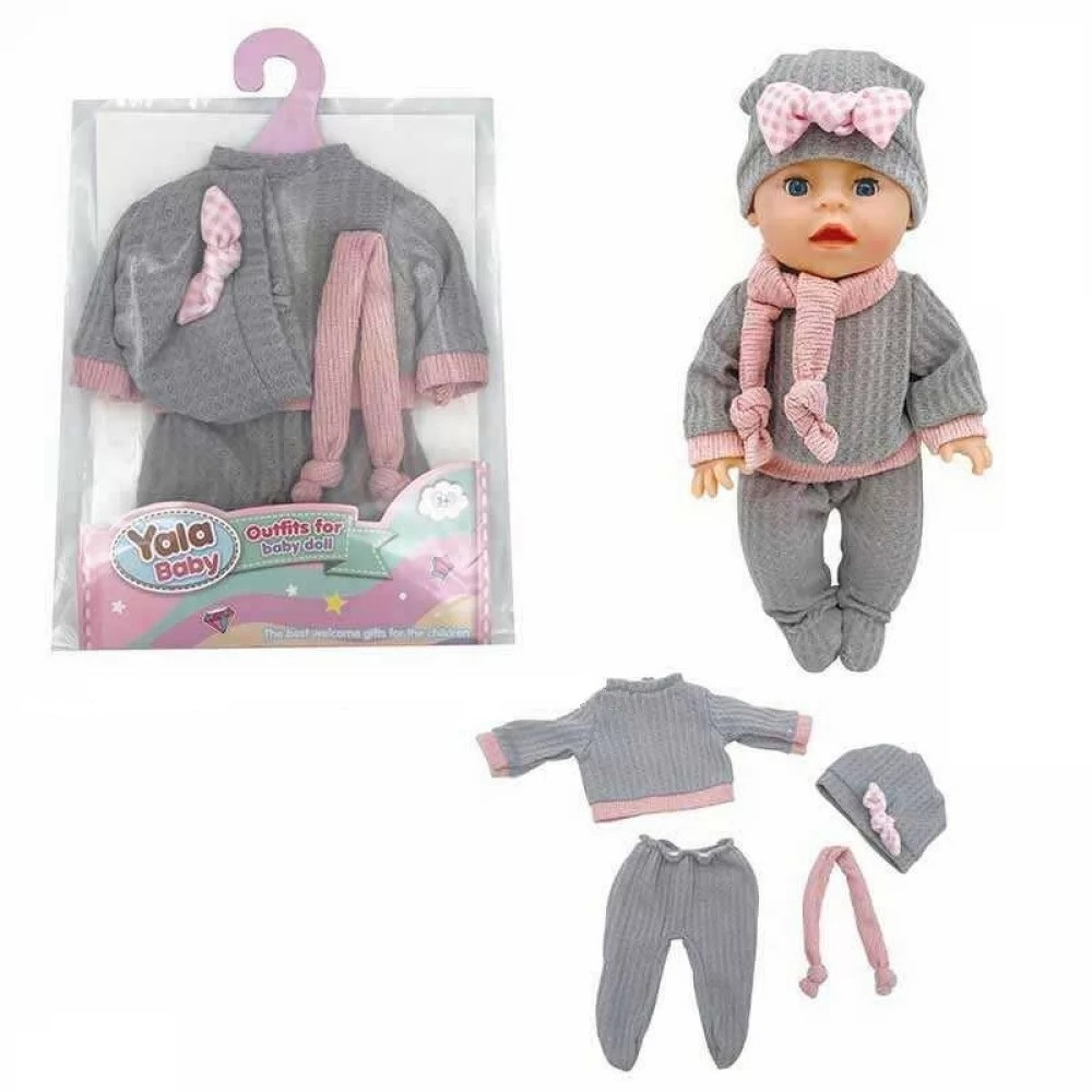Одяг для ляльок/пупсів 30-35 см Yala Baby (кофтинка, штанці, шарф, шапочка) YLC 335 B, фото 1