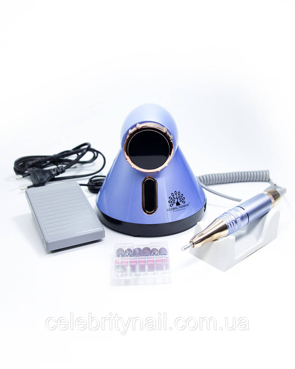 Фрезер для манікюру та педикюру Global Fashion GF-615 Blue, 80 Вт/50000 об.