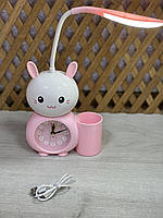 Комбінований дитячий годинник 3в1 з настільною лампою та органайзером для ручок