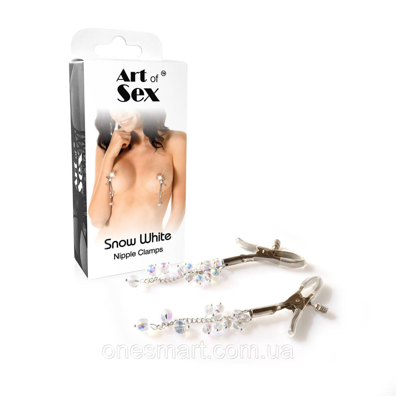Зажимы для сосків Art of Sex Snow White аксесуари для стимуляції сосків зимові мотиви, фото 1