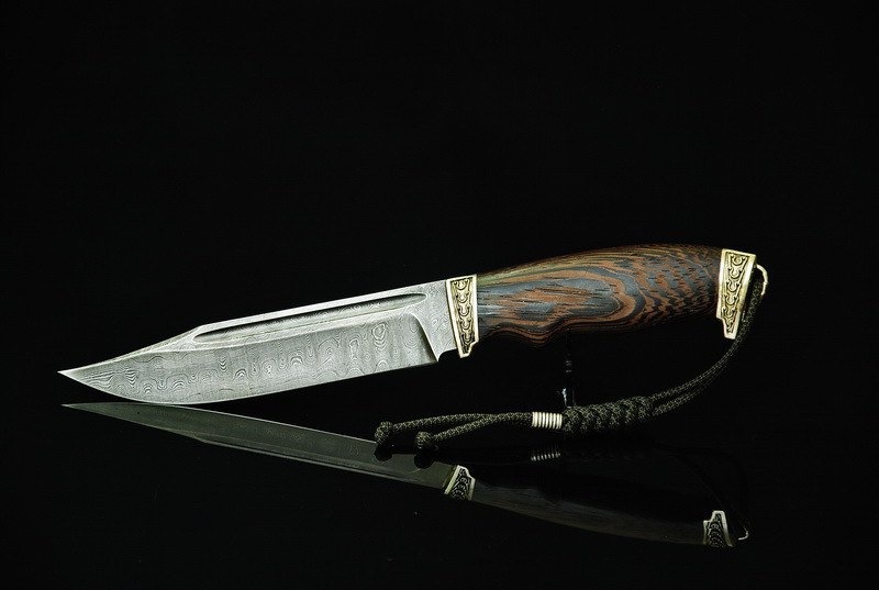 Ніж ручної роботи "Боець", дамаск, фото 1