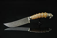 Колекційний ніж-харок ручної роботи з рогом сайгака "Туранський тигр", дамаск